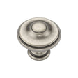 This is an image of a M.Marcus - Domed Round Knob 030mm Distressed Pewter Finish, tk4408-030-dpw that is available to order from T.H Wiggans Ironmongery in Kendal.