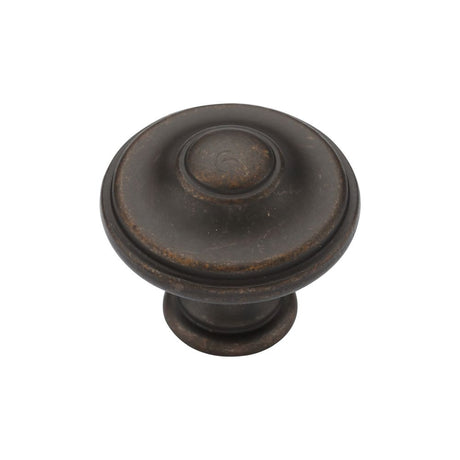 This is an image of a M.Marcus - Domed Round Knob 030mm Matt Bronze Finish, tk4408-030-lbn that is available to order from T.H Wiggans Ironmongery in Kendal.