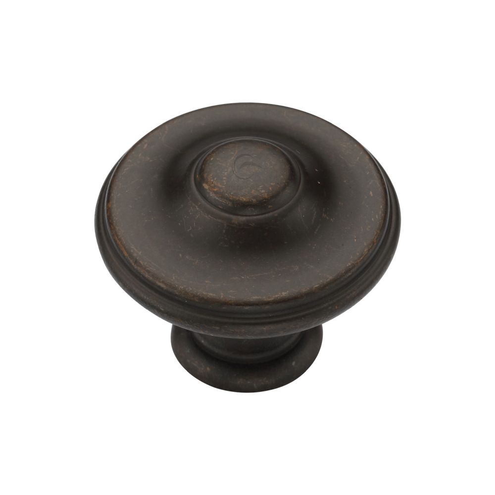 This is an image of a M.Marcus - Domed Round Knob 035mm Matt Bronze Finish, tk4408-035-lbn that is available to order from T.H Wiggans Ironmongery in Kendal.