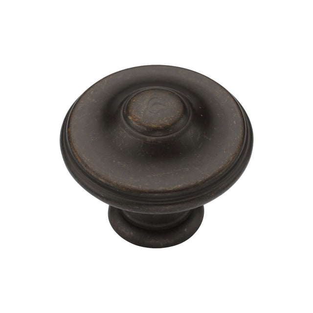This is an image of a M.Marcus - Domed Round Knob 035mm Matt Bronze Finish, tk4408-035-lbn that is available to order from T.H Wiggans Ironmongery in Kendal.