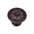 This is an image of a M.Marcus - Floral Round Knob 030mm Matt Bronze Finish, tk4479-030-lbn that is available to order from T.H Wiggans Ironmongery in Kendal.