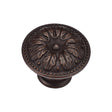 This is an image of a M.Marcus - Floral Round Knob 035mm Matt Bronze Finish, tk4479-035-lbn that is available to order from T.H Wiggans Ironmongery in Kendal.