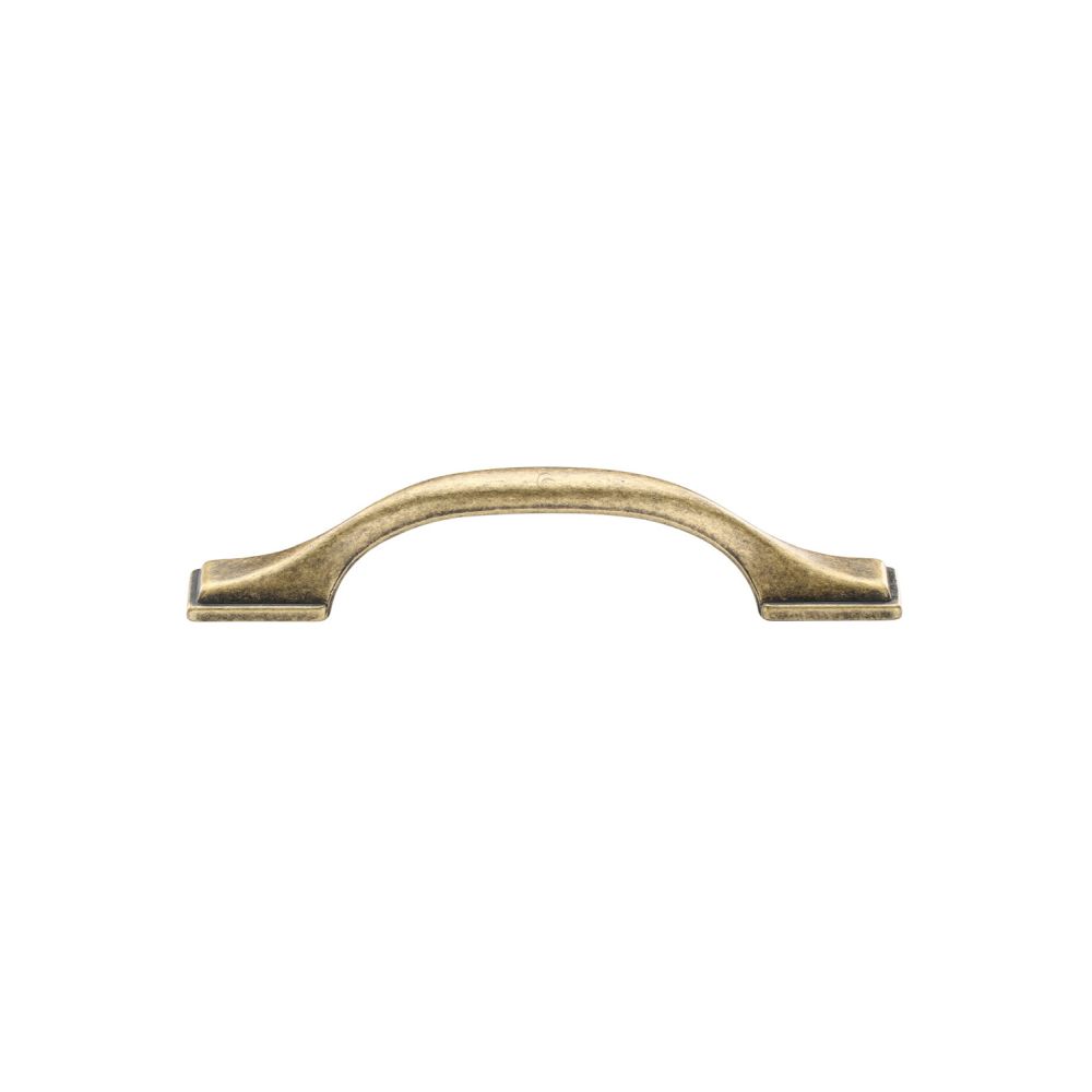 This is an image of a M.Marcus - Luca Cabinet Pull 96mm Distressed Brass Finish, tk5090-096-dbs that is available to order from T.H Wiggans Ironmongery in Kendal.