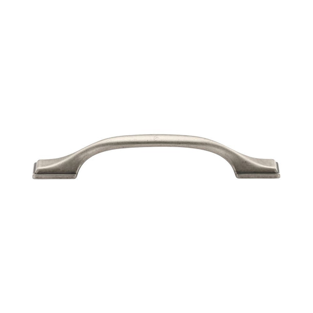 This is an image of a M.Marcus - Luca Cabinet Pull 128mm Distressed Pewter Finish, tk5090-128-dpw that is available to order from T.H Wiggans Ironmongery in Kendal.