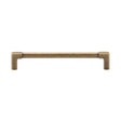 This is an image of a M.Marcus - Mission Cabinet Pull 160mm Distressed Brass Finish, tk5190-160-dbs that is available to order from T.H Wiggans Ironmongery in Kendal.