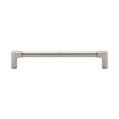 This is an image of a M.Marcus - Mission Cabinet Pull 160mm Distressed Pewter Finish, tk5190-160-dpw that is available to order from T.H Wiggans Ironmongery in Kendal.