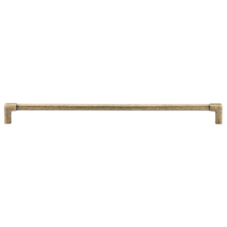 This is an image of a M.Marcus - Mission Cabinet Pull 320mm Distressed Brass Finish, tk5190-320-dbs that is available to order from T.H Wiggans Ironmongery in Kendal.