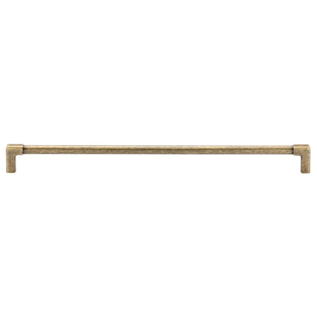 This is an image of a M.Marcus - Mission Cabinet Pull 320mm Distressed Brass Finish, tk5190-320-dbs that is available to order from T.H Wiggans Ironmongery in Kendal.