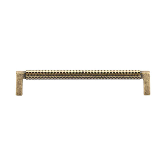 This is an image of a M.Marcus - Paxton Cabinet Pull 160mm Distressed Brass Finish, tk5191-160-dbs that is available to order from T.H Wiggans Ironmongery in Kendal.
