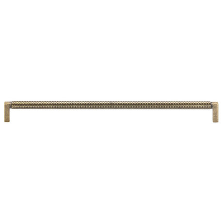 This is an image of a M.Marcus - Paxton Cabinet Pull 320mm Distressed Brass Finish, tk5191-320-dbs that is available to order from T.H Wiggans Ironmongery in Kendal.