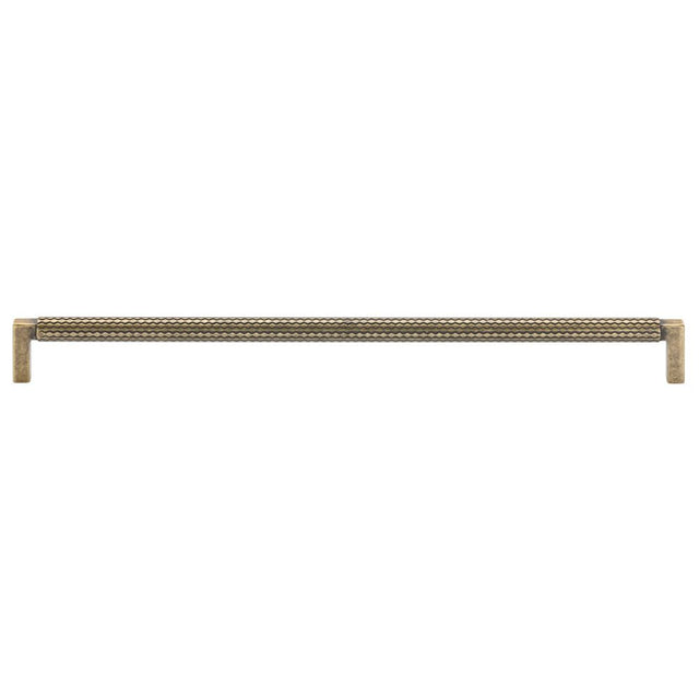 This is an image of a M.Marcus - Paxton Cabinet Pull 320mm Distressed Brass Finish, tk5191-320-dbs that is available to order from T.H Wiggans Ironmongery in Kendal.