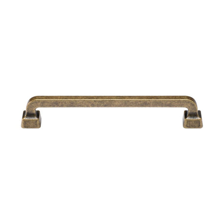 This is an image of a M.Marcus - Stilo Cabinet Pull 160mm Distressed Brass Finish, tk5217-160-dbs that is available to order from T.H Wiggans Ironmongery in Kendal.