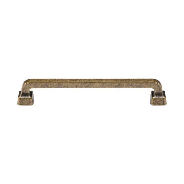 This is an image of a M.Marcus - Stilo Cabinet Pull 160mm Distressed Brass Finish, tk5217-160-dbs that is available to order from T.H Wiggans Ironmongery in Kendal.