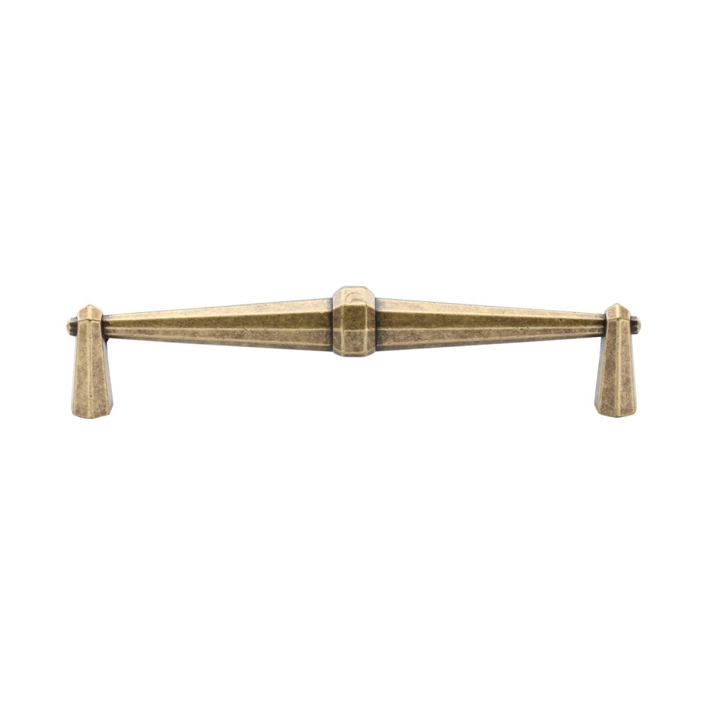 This is an image of a M.Marcus - Terre Cabinet Pull 160mm Distressed Brass Finish, tk5231-160-dbs that is available to order from T.H Wiggans Ironmongery in Kendal.