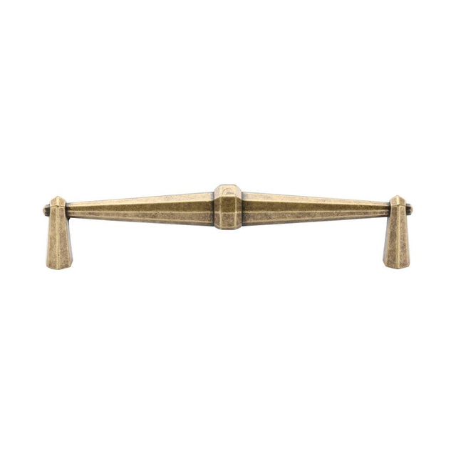 This is an image of a M.Marcus - Terre Cabinet Pull 160mm Distressed Brass Finish, tk5231-160-dbs that is available to order from T.H Wiggans Ironmongery in Kendal.
