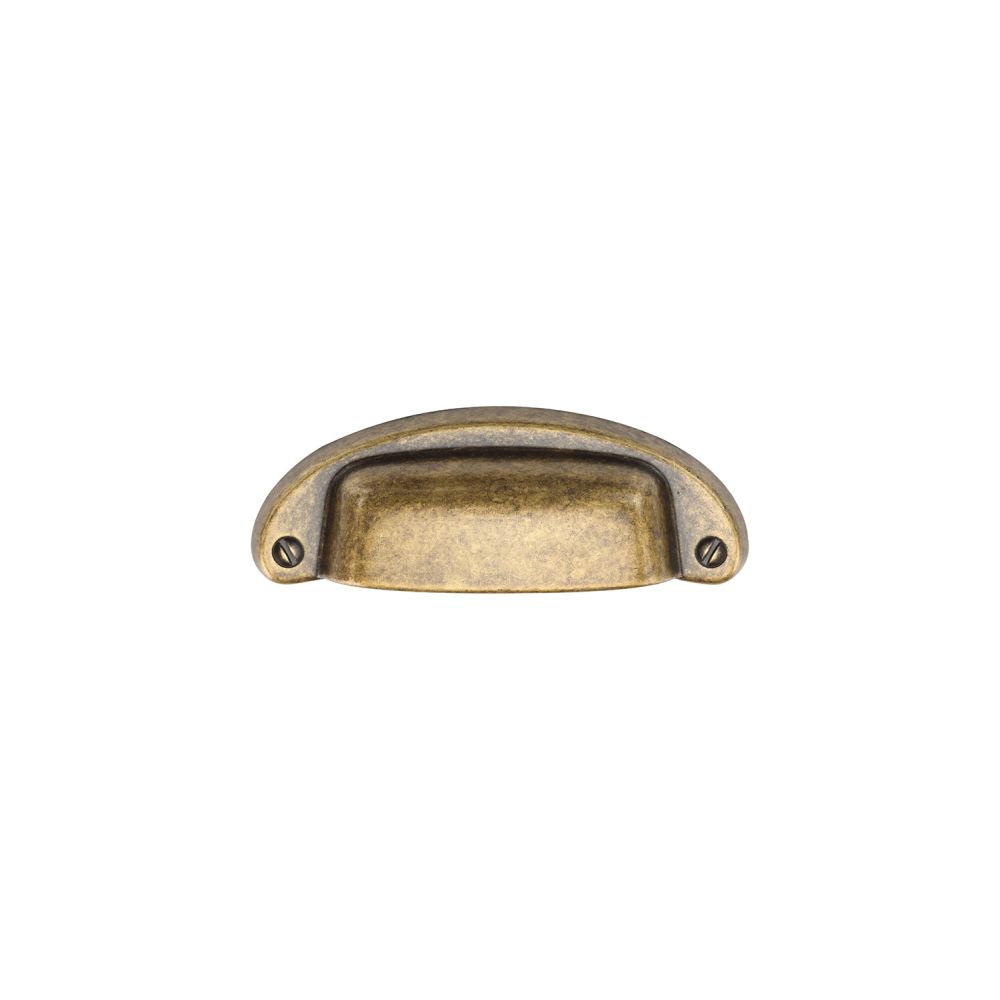 This is an image of a M.Marcus - Classic Cup Pull 032mm Distressed Brass Finish, tk5332-032-dbs that is available to order from T.H Wiggans Ironmongery in Kendal.