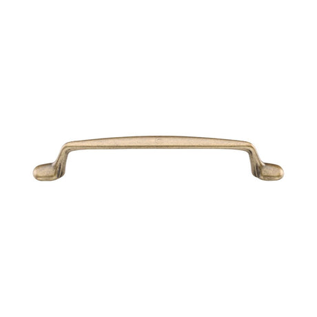 This is an image of a M.Marcus - Classic Cabinet Pull 128mm Distressed Brass Finish, tk5341-128-dbs that is available to order from T.H Wiggans Ironmongery in Kendal.