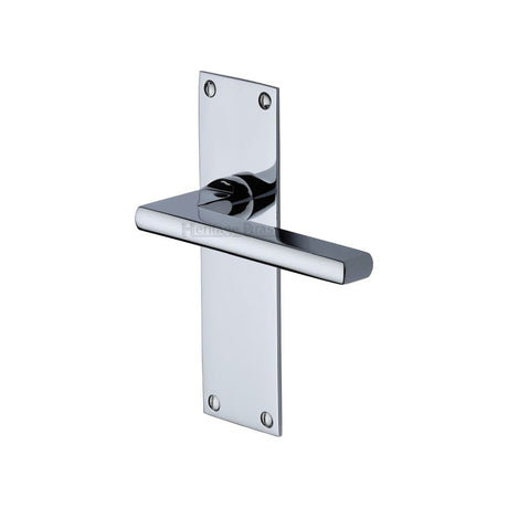 This is an image of a Heritage Brass - Door Handle Lever Latch Trident Design Polished Chrome Finish, tri1310-pc that is available to order from T.H Wiggans Ironmongery in Kendal.