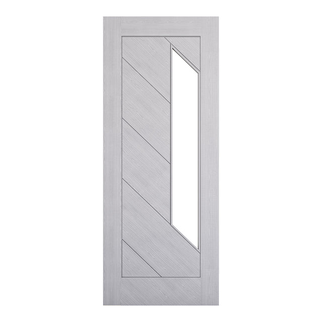 This is an image of Deanta Torino Light Grey Ash Clear Glazed Doors available to order from T.H. Wiggans Ironmongery in Kendal