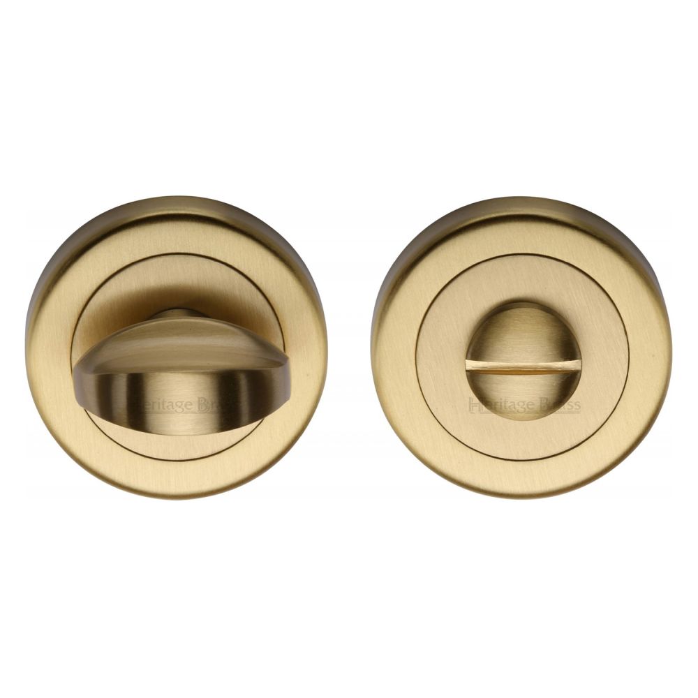 This is an image of a Heritage Brass - Thumbturn & Emergency Release Satin Brass Finish, v0678-sb that is available to order from T.H Wiggans Ironmongery in Kendal.