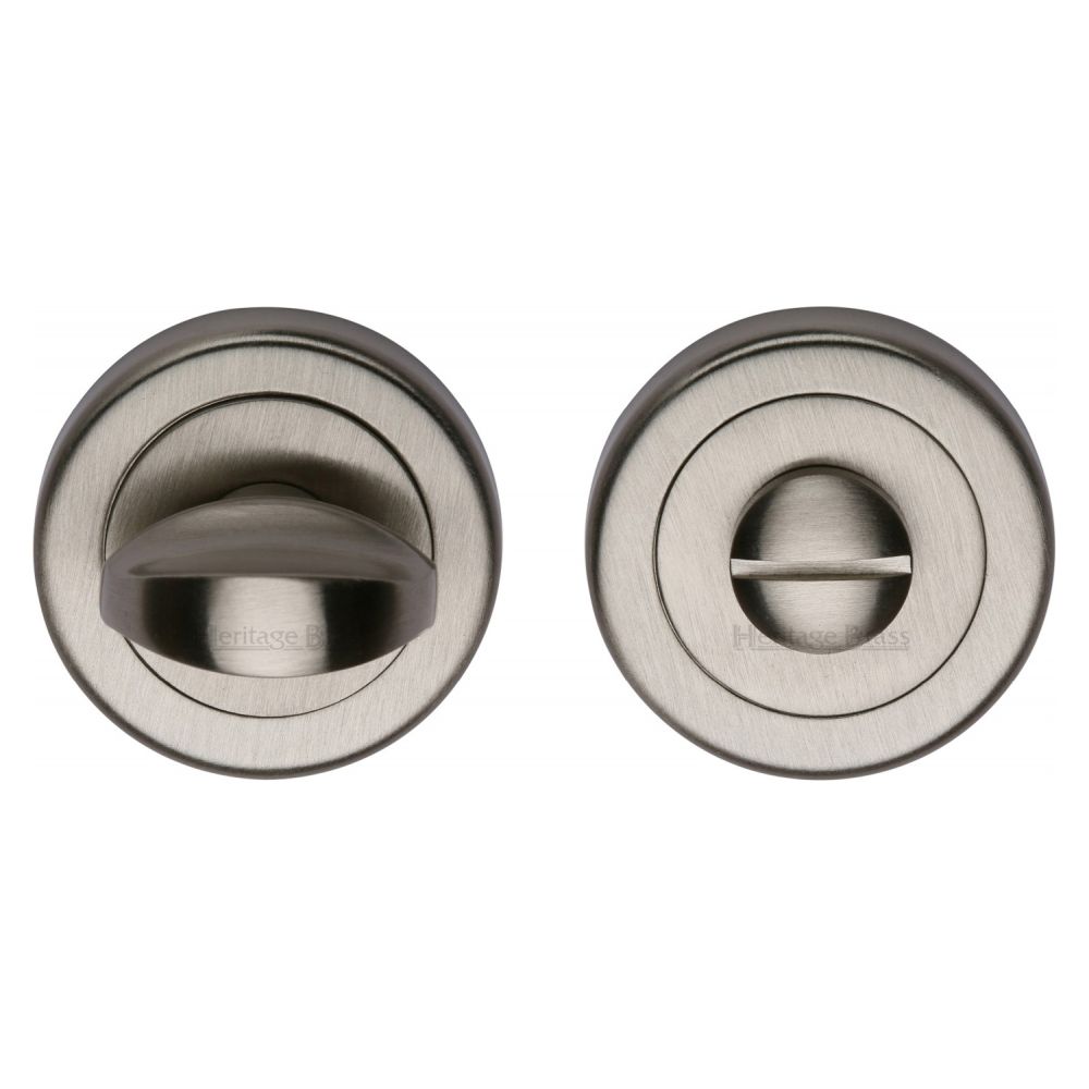 This is an image of a Heritage Brass - Thumbturn & Emergency Release Satin Nickel Finish, v0678-sn that is available to order from T.H Wiggans Ironmongery in Kendal.