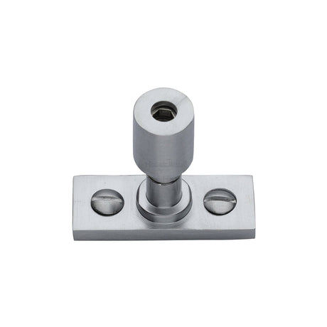 This is an image of a Heritage Brass - Casement Stay Locking Pin Satin Chrome, v1007-sc that is available to order from T.H Wiggans Ironmongery in Kendal.