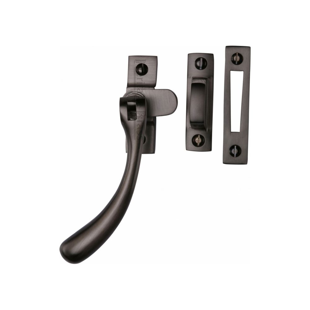 This is an image of a Heritage Brass - Casement Window Fastener Ball Design Matt Bronze Finish, v1008-mp-hp-mb that is available to order from T.H Wiggans Ironmongery in Kendal.