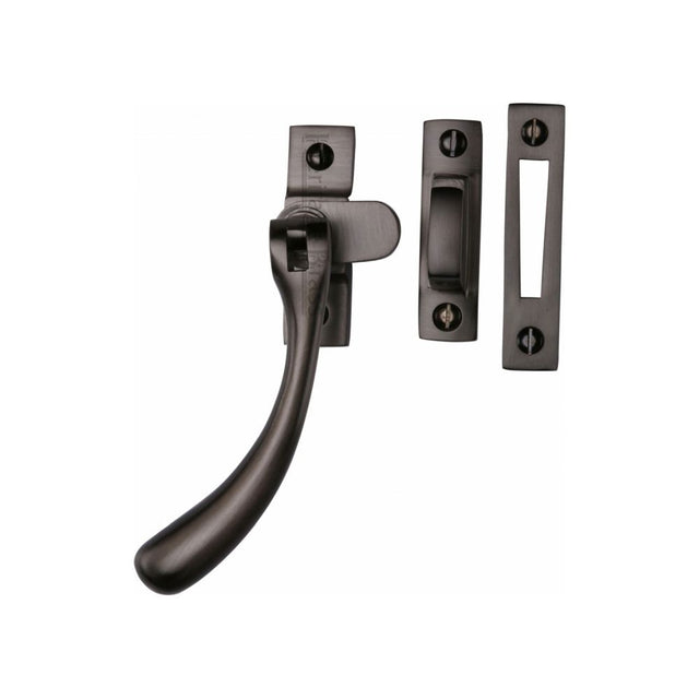 This is an image of a Heritage Brass - Casement Window Fastener Ball Design Matt Bronze Finish, v1008-mp-hp-mb that is available to order from T.H Wiggans Ironmongery in Kendal.
