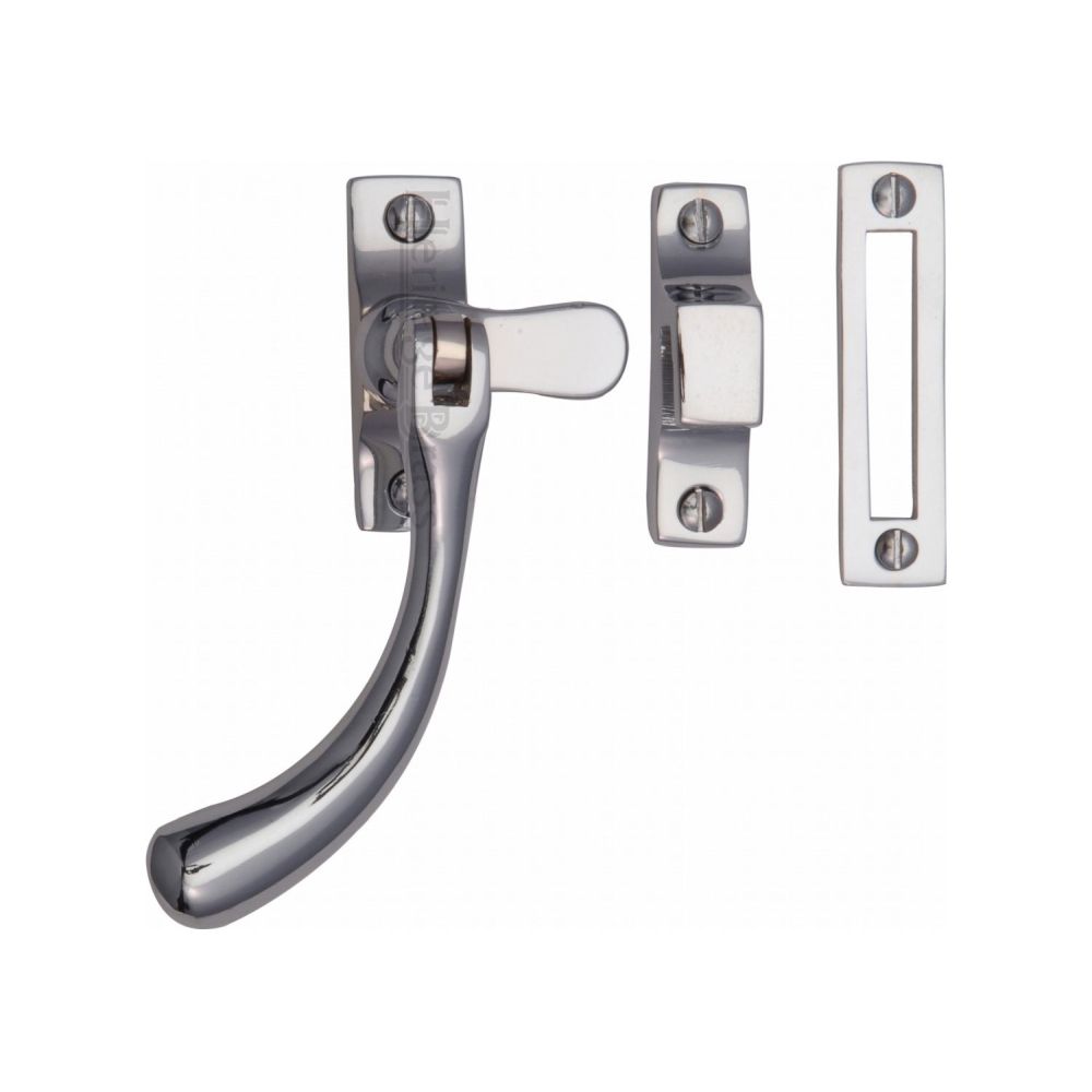 This is an image of a Heritage Brass - Casement Window Fastener Ball Design Polished Chrome Finish, v1008-mp-hp-pc that is available to order from T.H Wiggans Ironmongery in Kendal.