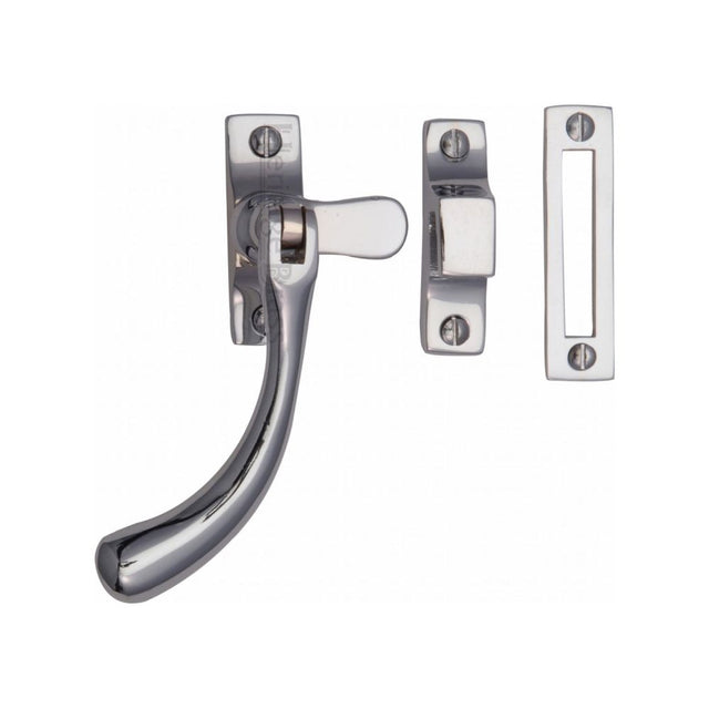 This is an image of a Heritage Brass - Casement Window Fastener Ball Design Polished Chrome Finish, v1008-mp-hp-pc that is available to order from T.H Wiggans Ironmongery in Kendal.