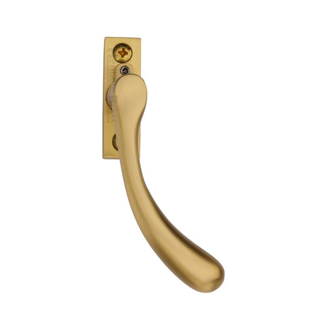 This is an image of a Heritage Brass - Right-Handed Espagnolette Handle Ball Design Satin Brass finish, v1009l-rh-sb that is available to order from T.H Wiggans Ironmongery in Kendal.