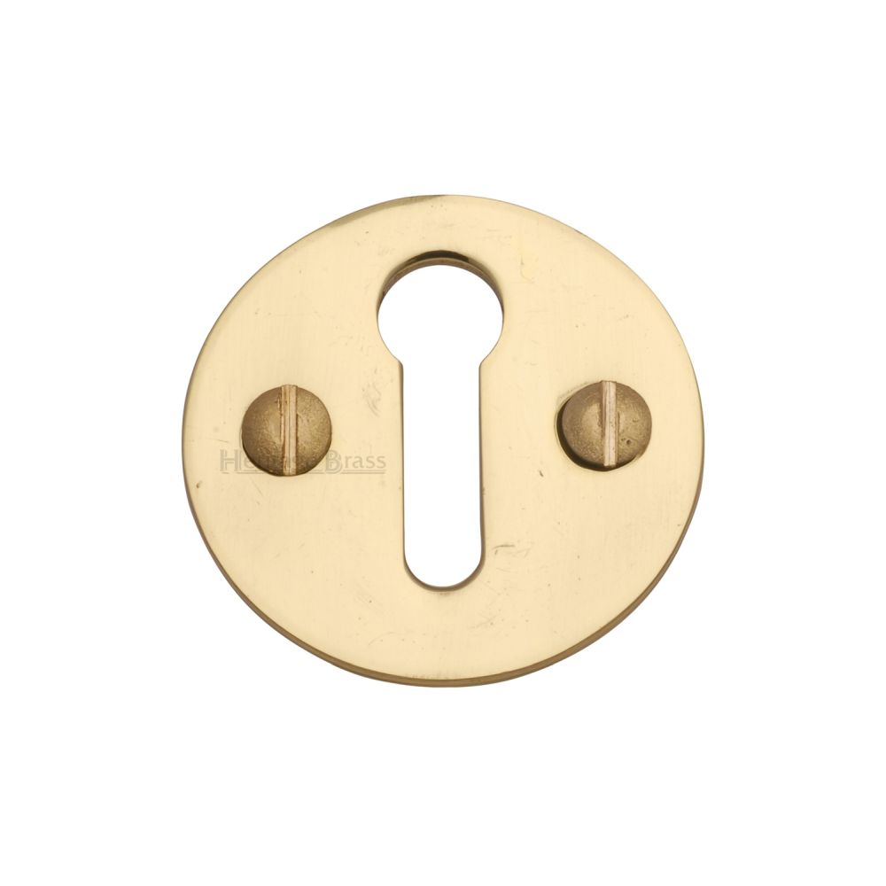 This is an image of a Heritage Brass - Keyhole Escutcheon Polished Brass Finish, v1010-pb that is available to order from T.H Wiggans Ironmongery in Kendal.