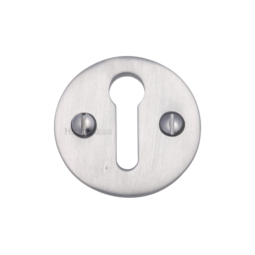 This is an image of a Heritage Brass - Keyhole Escutcheon Satin Chrome Finish, v1010-sc that is available to order from T.H Wiggans Ironmongery in Kendal.