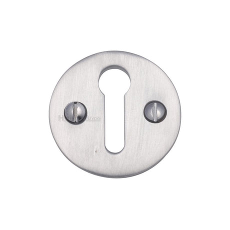 This is an image of a Heritage Brass - Keyhole Escutcheon Satin Chrome Finish, v1010-sc that is available to order from T.H Wiggans Ironmongery in Kendal.