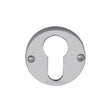 This is an image of a Heritage Brass - Euro Profile Cylinder Escutcheon Satin Chrome Finish, v1012-sc that is available to order from T.H Wiggans Ironmongery in Kendal.