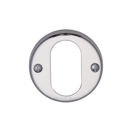 This is an image of a Heritage Brass - Oval Profile Cylinder Escutcheon Polished Chrome Finish, v1013-pc that is available to order from T.H Wiggans Ironmongery in Kendal.