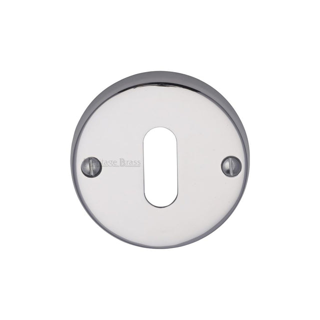 This is an image of a Heritage Brass - Keyhole Escutcheon Polished Chrome Finish, v1014-pc that is available to order from T.H Wiggans Ironmongery in Kendal.