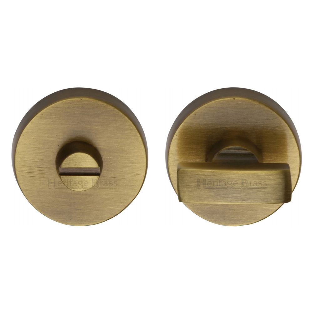 This is an image of a Heritage Brass - Thumbturn & Emergency Release Antique Brass Finish, v1018-at that is available to order from T.H Wiggans Ironmongery in Kendal.