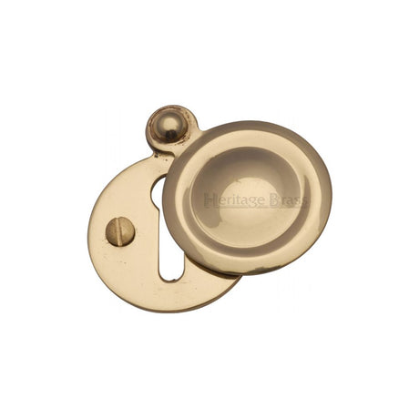 This is an image of a Heritage Brass - Covered Keyhole Round Polished Brass Finish, v1020-pb that is available to order from T.H Wiggans Ironmongery in Kendal.