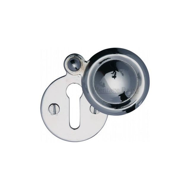 This is an image of a Heritage Brass - Covered Keyhole Round Polished Chrome Finish, v1020-pc that is available to order from T.H Wiggans Ironmongery in Kendal.