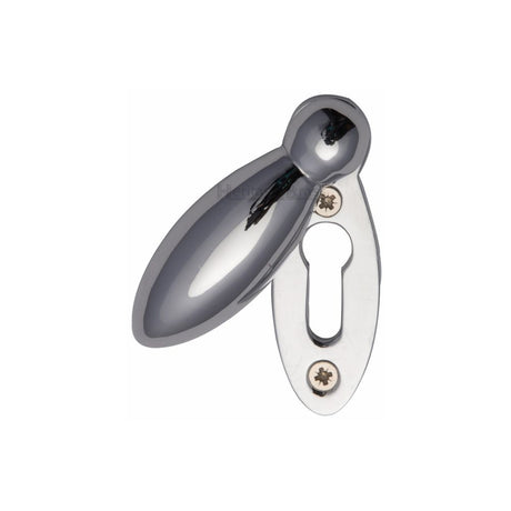 This is an image of a Heritage Brass - Covered Keyhole Oval Polished Chrome Finish, v1022-pc that is available to order from T.H Wiggans Ironmongery in Kendal.