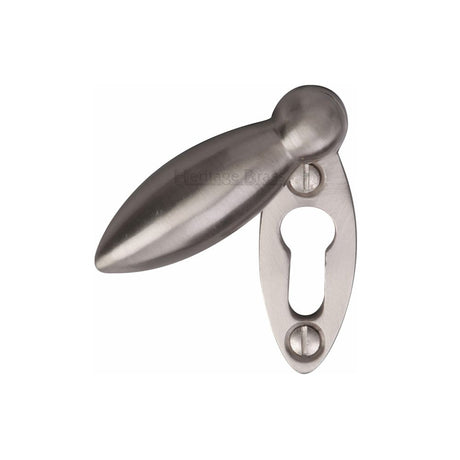 This is an image of a Heritage Brass - Covered Keyhole Oval Satin Nickel Finish, v1022-sn that is available to order from T.H Wiggans Ironmongery in Kendal.