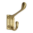 This is an image of a Heritage Brass - Hat & Coat Hook Satin Brass Finish, v1056-sb that is available to order from T.H Wiggans Ironmongery in Kendal.