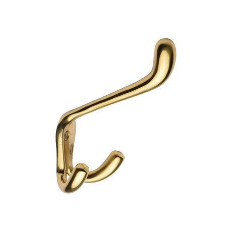 This is an image of a Heritage Brass - Hat and Coat Hook Polished Brass Finish, v1058-pb that is available to order from T.H Wiggans Ironmongery in Kendal.
