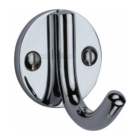 This is an image of a Heritage Brass - Single Robe Hook Polished Chrome Finish, v1064-pc that is available to order from T.H Wiggans Ironmongery in Kendal.