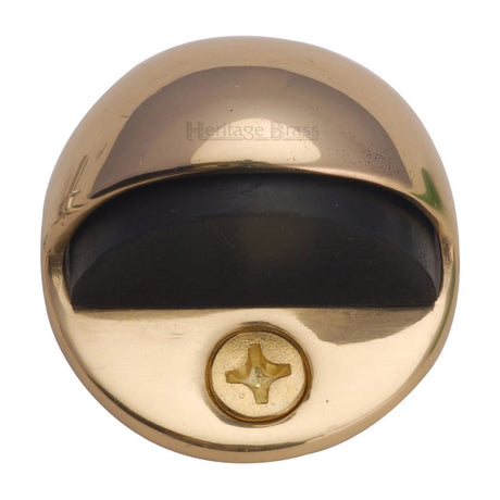 This is an image of a Heritage Brass - Shielded Door Stop Polished Brass Finish, v1080-pb that is available to order from T.H Wiggans Ironmongery in Kendal.