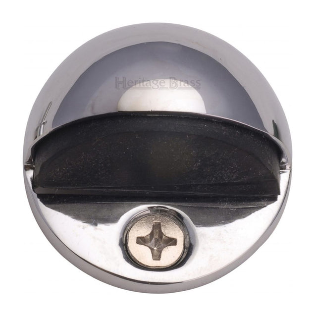 This is an image of a Heritage Brass - Shielded Door Stop Polished Chrome Finish, v1080-pc that is available to order from T.H Wiggans Ironmongery in Kendal.