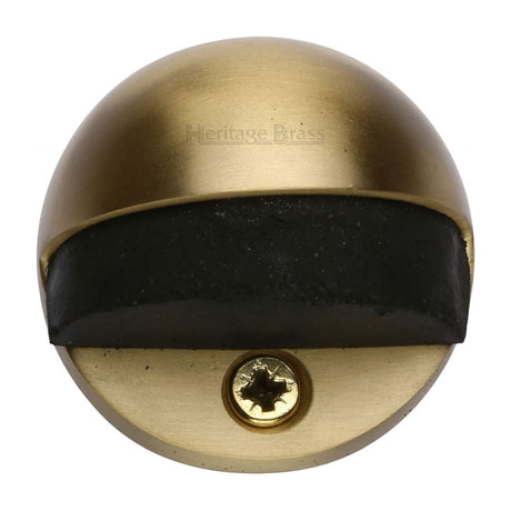 This is an image of a Heritage Brass - Shielded Door Stop Satin Brass Finish, v1080-sb that is available to order from T.H Wiggans Ironmongery in Kendal.