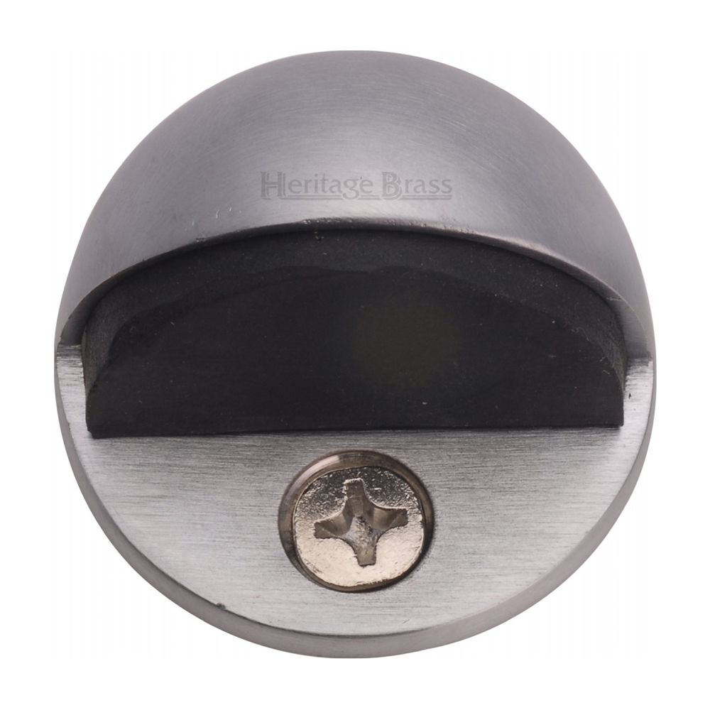 This is an image of a Heritage Brass - Shielded Door Stop Satin Chrome Finish, v1080-sc that is available to order from T.H Wiggans Ironmongery in Kendal.