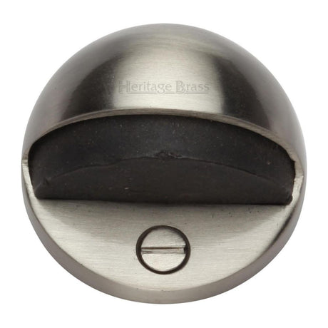 This is an image of a Heritage Brass - Shielded Door Stop Satin Nickel Finish, v1080-sn that is available to order from T.H Wiggans Ironmongery in Kendal.